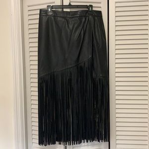 Vegan leather Country Girl Fringe skirt Size L